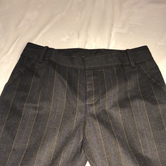 Club Monaco grey pants with beige and blue pinstripe. Size 0. - Picture 2 of 8
